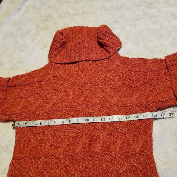 Rue 21 Womens Sweater Large Terracotta Orange Y2k Chunky Cable Knit - Picture 9 of 9